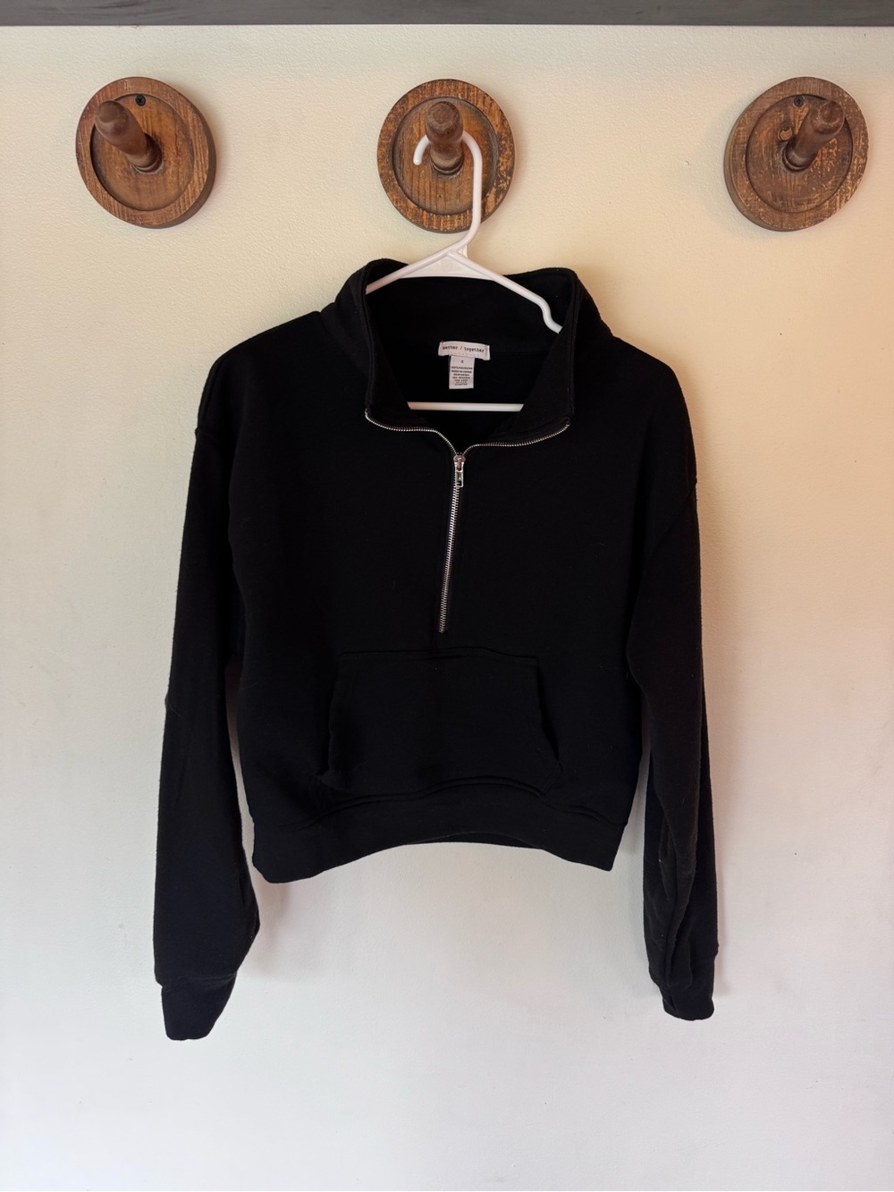 Better Together Black cropped Half-Zip Sweatshirt size small